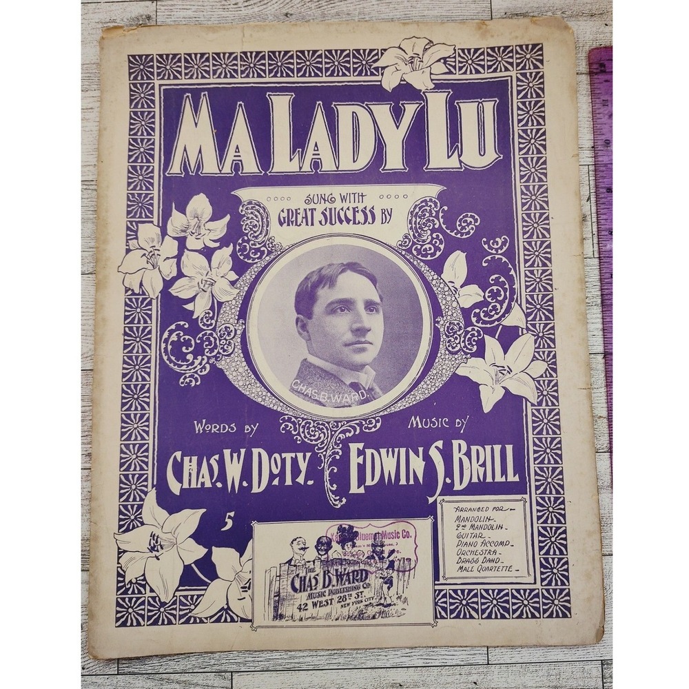 1900 Strike Up the Band Here Comes a Sailor Nautical Sheet Music Purple Blue Cvr